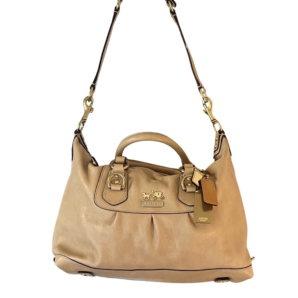 Coach Beige Leather Shoulder Bag